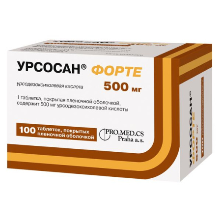 Урсосан форте таб. п.п.о. 500мг N100