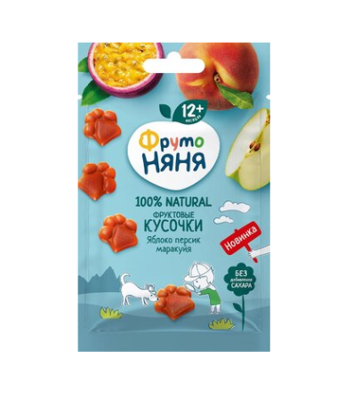 ДП фрутоняня кусочки 15г яблоко-персик-маракуйя 12+мес 43001105