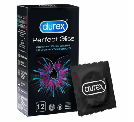 Презервативы Дюрекс/Durex perfect gliss из натурального латекса N12