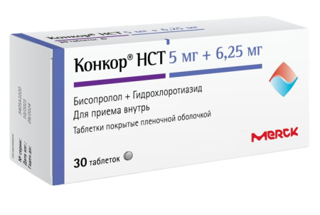Конкор НСТ таб. п.п.о. 5мг+6,25мг N30