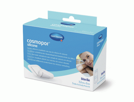 Повязка Космопор силикон/Cosmopor silicone стерил пластырная 7,2х5см N5