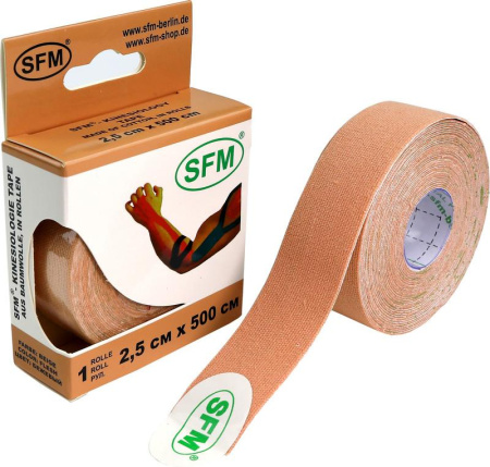 ЛЕНТА КИНЕЗИОЛОГИЧЕСКАЯ SFM-PLASTER НА ХЛОПК ОСНОВЕ В РУЛОНЕ 2,5Х500СМ N1/БЕЖЕВЫЙ