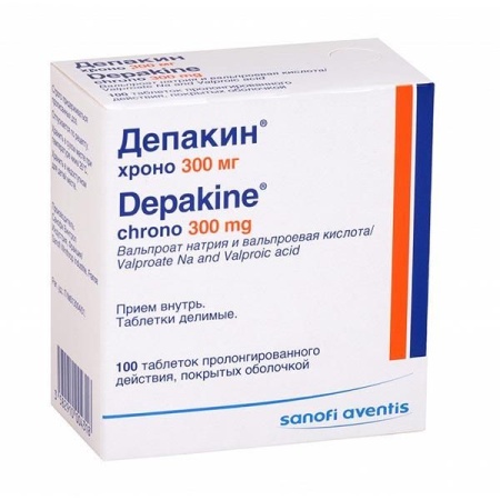 ДЕПАКИН ХРОНО ТАБ. ПРОЛОНГ. ДЕЙСТВ. П/О 300МГ №100