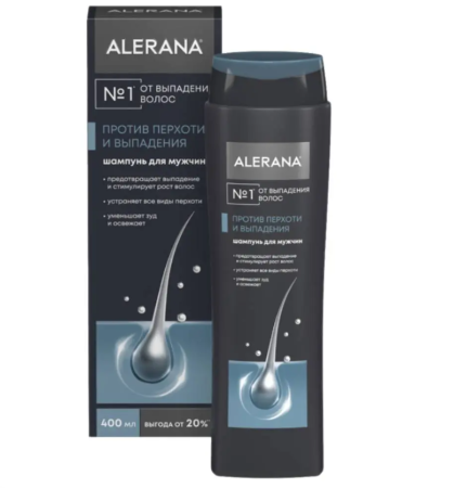 Алерана шампунь д/мужчин 2в1 против перхоти и выпадения 400мл