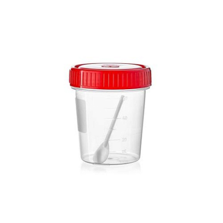 Контейнер полимерный д/биопроб стер 60мл с ложкой