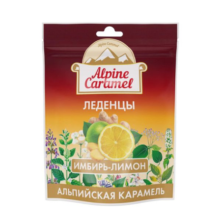 ALPINE CARAMEL ЛЕДЕНЦЫ АЛЬПИЙСКАЯ КАРАМЕЛЬ ИМБИРЬ-ЛИМОН 75,0