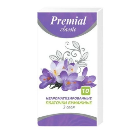 Платочки бумажные премиал классик 3сл N10