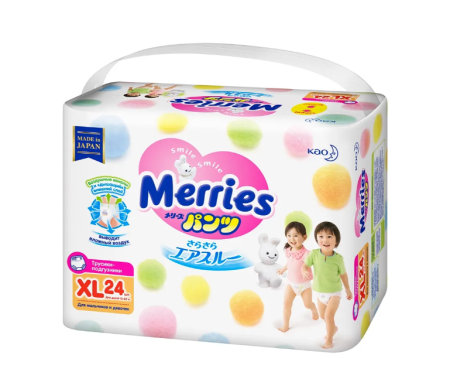 Подгузники-трусики Меррис/Merries уолкерс XL N24 (12-22кг)