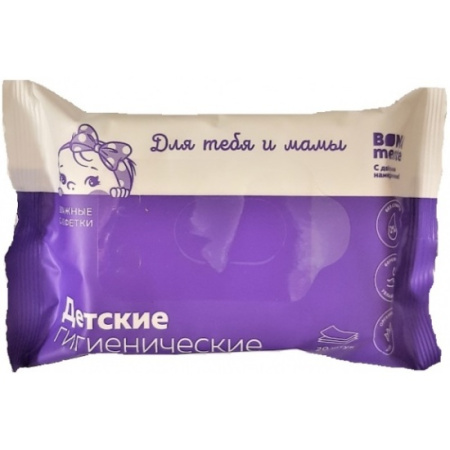 Влажные салфетки Bona Mente! детские№20c органич.алоэ (Акция за 4уп. скидка 25%)