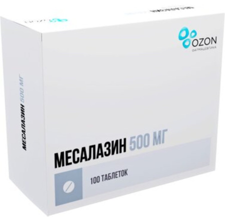 МЕСАЛАЗИН 0,5 N100 ТАБЛ КИШЕЧНОРАСТВОР П/О