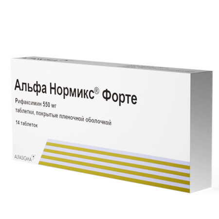 Альфа Нормикс Форте табл п/о плен 550 мг х14