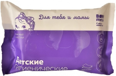 Влажные салфетки Bona Mente! детские№20c органич.алоэ
