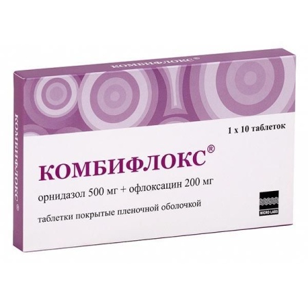 Комбифлокс таб. п.п.о. 500мг+200мг N10