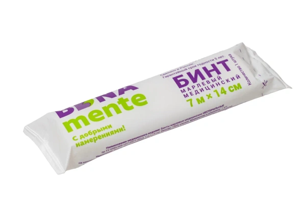 Бинт Bona Mente! марлевый нестерильный 7м х14см