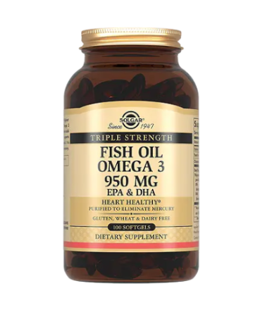 SOLGAR ТРОЙНАЯ ОМЕГА-3 950МГ ЭПК И ДГК N100 КАПС ПО 1950МГ