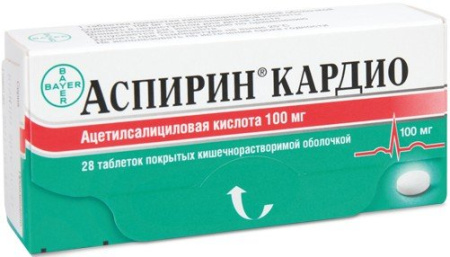 Аспирин кардио таб. п.о кш/раств 100мг N28