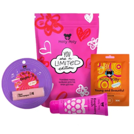 Подарочный набор ?Holly Polly? YOU ARE A LIMITED EDITION! (Бальзам для губ Розовое Шампанское, Крем