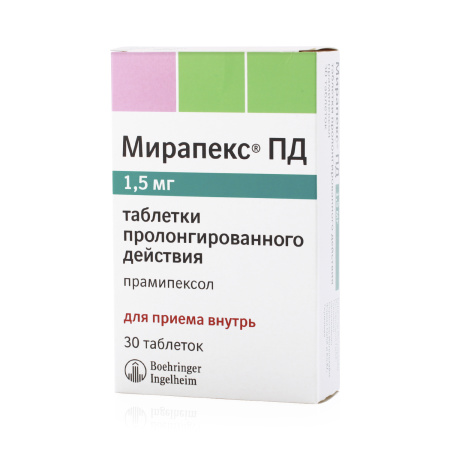 Мирапекс ПД таб.пролонг.действ. 1,5мг N30